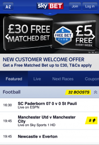 The Free Bet Club - exclusive to the Sky Bet Mobile App