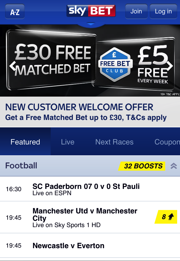 Sky Bet Mobile App Free Bet